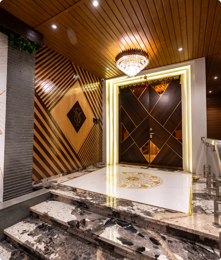 Grand entry with gilded portal