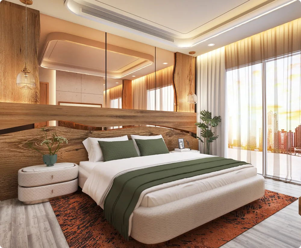 A warm, textured Luxe Habitat interior