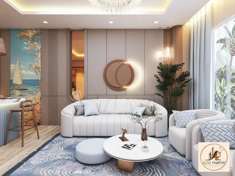 A calm, light-filled bedroom by Luxe Habitat